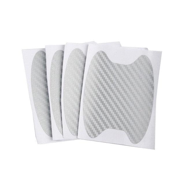 4pcs Universal Carbon Fiber Auto Car Door Handle Stickers Car Handle Protection Premium Car Door Cup Scratch Protector TPU Carbon Fiber Like 3D Stickers Universal Auto Door Cup Scratch Protection Cover Car Handle Anti Scratch Stickers Car Accessories Stevvex