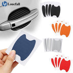 4Pcs/Set Car Door Sticker Carbon Fiber Scratches Resistant Cover Auto Handle Protection Film Exterior Styling Accessories New Car Door Handle Cup Scratch Protector Scratches Protective Films Clear Side Sticker Scratches Car Door Protector Films Stevvex