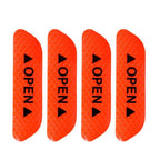 4PCS/Set Car Door Stickers Universal Safety Warning Mark OPEN High Reflective Tape For Auto Accessories Exterior Bike Helmet Door Open Reflective Warning Stickers Auto Open Sign Anti-Collision Safety Reflective Decal