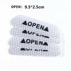 4Pcs/Set Car Door Stickers Universal Safety Warning Mark OPEN High Reflective Tape Motorcycle Bike Helmet Sticker Car Door Open Anti-Collision Reflective Stickers Tape Conspicuity Safety Caution Warning Sticker For Car Truck Trailer Stevvex