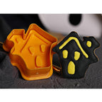 4Pcs/set Plastic Christmas Christmas Tree Halloween Pumpkin Ghost Theme Cookie Cutter Plunger Fondant Chocolate Mold Halloween Cookie Cutters Thanksgiving Fall Christmas Cookie Cutters Biscuit Mold 3D Mini Fondant Cookie Tools Stevvex
