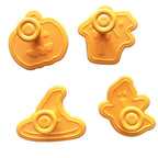 4Pcs/set Plastic Christmas Christmas Tree Halloween Pumpkin Ghost Theme Cookie Cutter Plunger Fondant Chocolate Mold Halloween Cookie Cutters Thanksgiving Fall Christmas Cookie Cutters Biscuit Mold 3D Mini Fondant Cookie Tools Stevvex