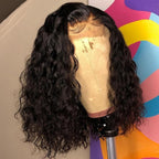 4X4 Water Wave Short Bob Wig 8-12Inches Best Human Hair Wigs For Black Woman Brazilian Pre Plucked Baby Hairs Jerry Curl Wigs Wigs For Black Women Gifts for Girlfriends Stevvex