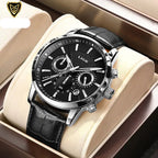 Mens Watches LIGE Top Brand Luxury Leather Casual Quartz