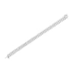 14K White Gold 5.0 Cttw Princess Cut Diamond 7" Invisible Set Wavy S-Link Tennis Bracelet (G-H Color, SI1-SI2 Clarity) Lootquake LLC