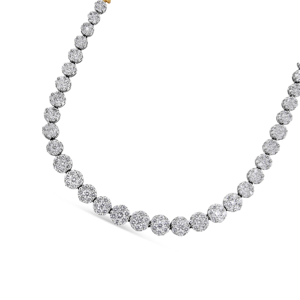 IGI Certified 14K Yellow Gold 14 3/4 cttw Pave Set Round-Cut Diamond Riviera Necklace (F-G Color, S2-I1 Clarity) Lootquake LLC
