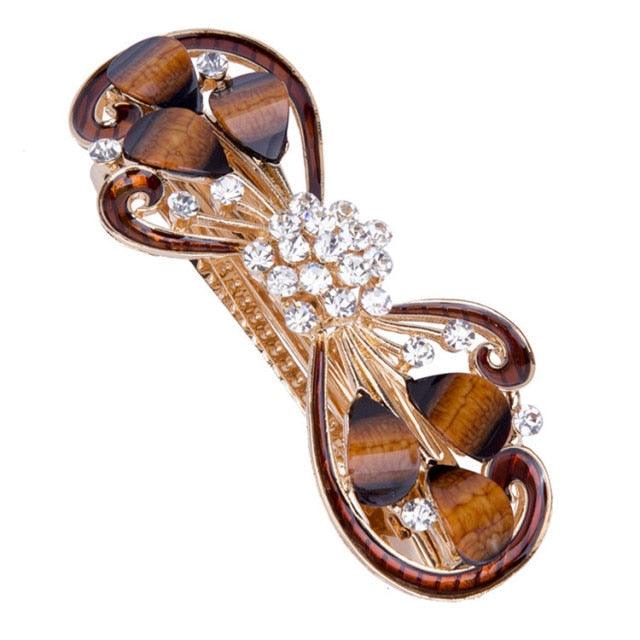 5 Colors Trendy Peacock Barrettes Crystal Flower Hairpins Headwear For Hair Women Romantic Headdress Wedding Hair Accessories for Brides and Bridesmaids Stevvex