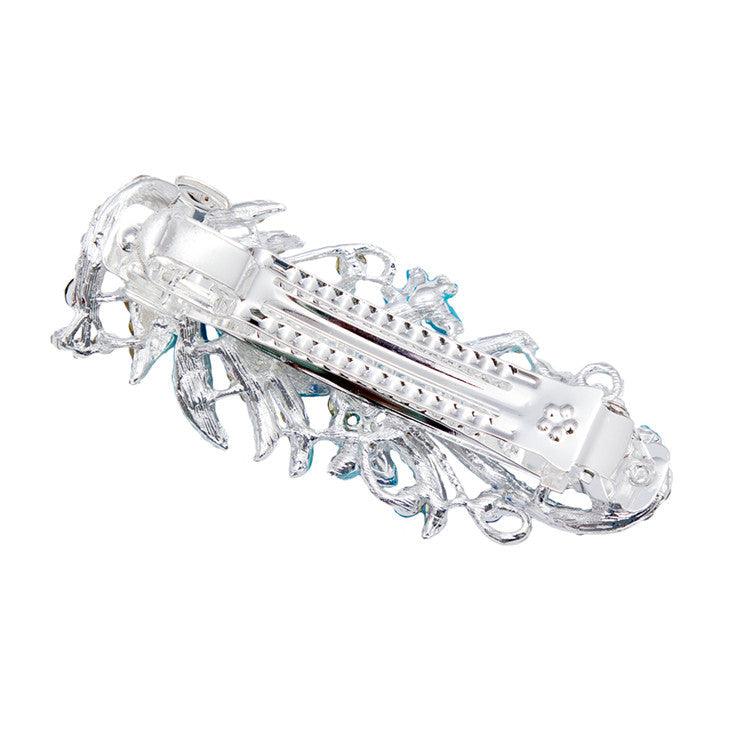5 Colors Trendy Peacock Barrettes Crystal Flower Hairpins Headwear For Hair Women Romantic Headdress Wedding Hair Accessories for Brides and Bridesmaids Stevvex