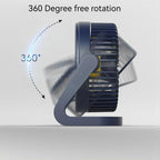 5 Inch USB Desktop Fan 360° Rotating Mini Adjustable Portable Electric Fan Summer Mute Air Cooler For Home Office Strong Wind Two Speed Modes Super Silent Mini Portable Desktop USB Cooler Cooling Fan Stevvex