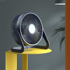 5 Inch USB Desktop Fan 360° Rotating Mini Adjustable Portable Electric Fan Summer Mute Air Cooler For Home Office Strong Wind Two Speed Modes Super Silent Mini Portable Desktop USB Cooler Cooling Fan Stevvex