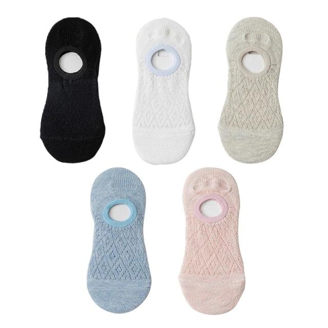 5 Pairs 3D Cartoon Harajuku Cat Cute Heart Invisible Cotton Socks Casual Boat Socks Funny Girl Ankle Sock Set for Women Stevvex