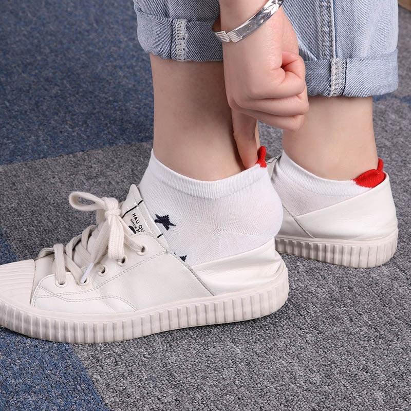 5 Pairs 3D Cartoon Harajuku Cat Cute Heart Invisible Cotton Socks Casual Boat Socks Funny Girl Ankle Sock Set for Women Stevvex