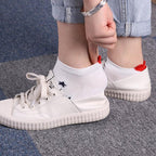 5 Pairs 3D Cartoon Harajuku Cat Cute Heart Invisible Cotton Socks Casual Boat Socks Funny Girl Ankle Sock Set for Women Stevvex