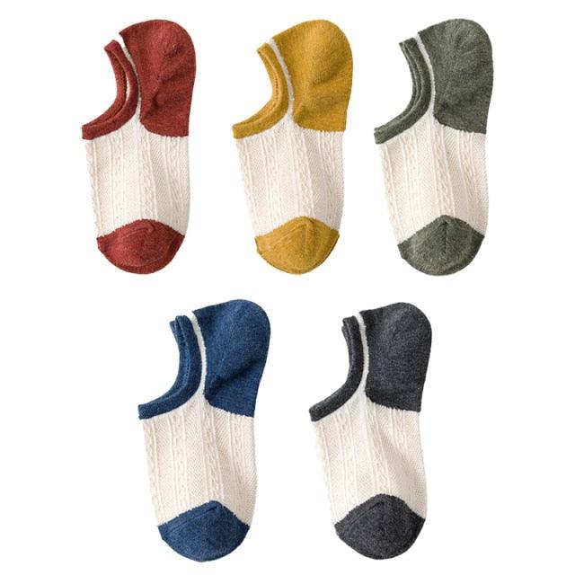 5 Pairs 3D Cartoon Harajuku Cat Cute Heart Invisible Cotton Socks Casual Boat Socks Funny Girl Ankle Sock Set for Women Stevvex