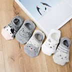 5 Pairs Cute Animal Spring Women Cotton Boat Socks Set Korean Style Funny Cat Dog Panda Low Cut Ankle Short Socks