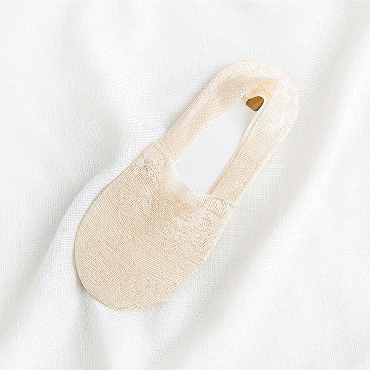 5 Pairs Fashion Women Girls Summer Socks 7 Color Style Lace Flower Short Sock Antiskid Invisible Ankle Socks For Women Stevvex