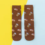 5 Pairs Women's Colorful Cotton Socks Fruits Banana Avocado Lemon Egg Cookie Donuts Food Happy Color Socks Stevvex