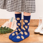 5 Pairs Women's Colorful Cotton Socks Fruits Banana Avocado Lemon Egg Cookie Donuts Food Happy Color Socks Stevvex