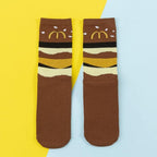 5 Pairs Women's Colorful Cotton Socks Fruits Banana Avocado Lemon Egg Cookie Donuts Food Happy Color Socks Stevvex