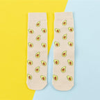 5 Pairs Women's Colorful Cotton Socks Fruits Banana Avocado Lemon Egg Cookie Donuts Food Happy Color Socks Stevvex