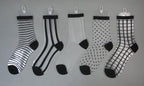 5 Pairs Young Girl Funny Cute Fashion Colorful Candy Dot Red Lips Wave Socks Sweet Women Thin Summer Ankle Crystal Sheer Socks For Women