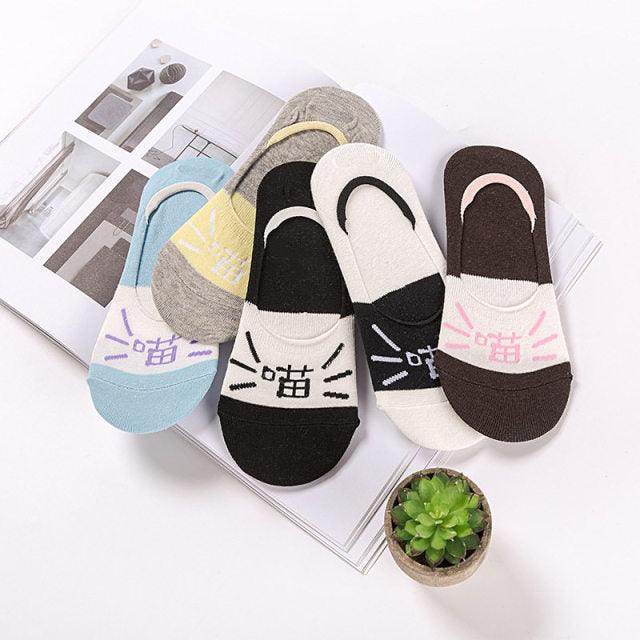 5 Pairs/Lot Cute Harajuku Animal Women Socks Set Funny Spring Cat Dog Rabbit Panda Low Cut Short Sock Happy Stevvex