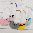 5 Pairs/Lot Cute Harajuku Animal Women Socks Set Funny Spring Cat Dog Rabbit Panda Low Cut Short Sock Happy Stevvex