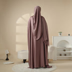 5-Piece Set Butterfly Abaya With Niqab, Loose Full Cover Satin Abaya (MOA019) - SJB-DIAMOND ELITES