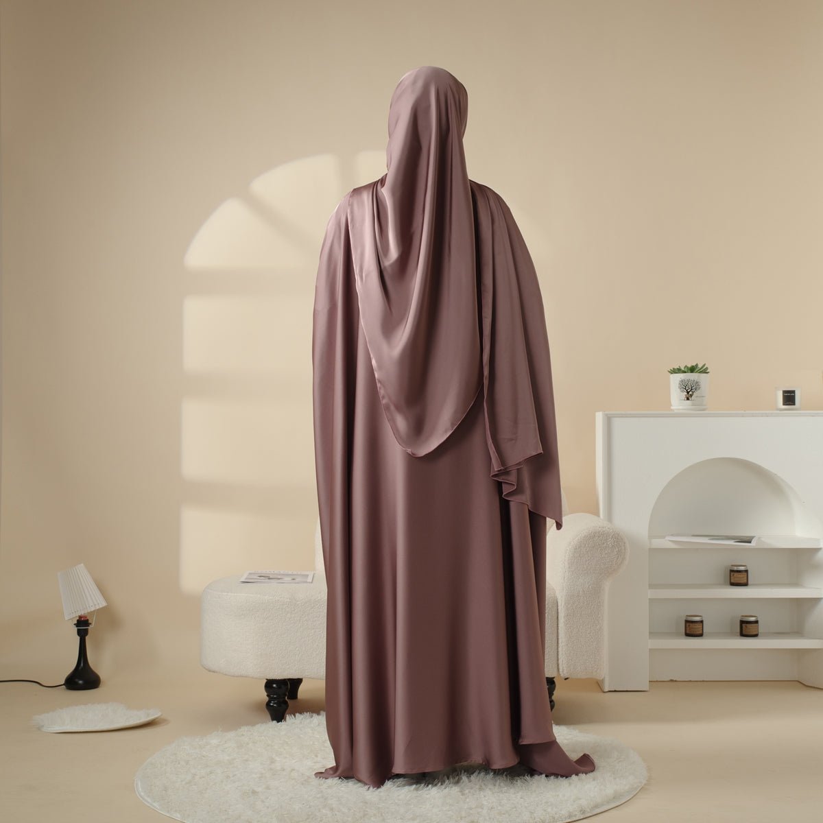 5-Piece Set Butterfly Abaya With Niqab, Loose Full Cover Satin Abaya (MOA019) - SJB-DIAMOND ELITES