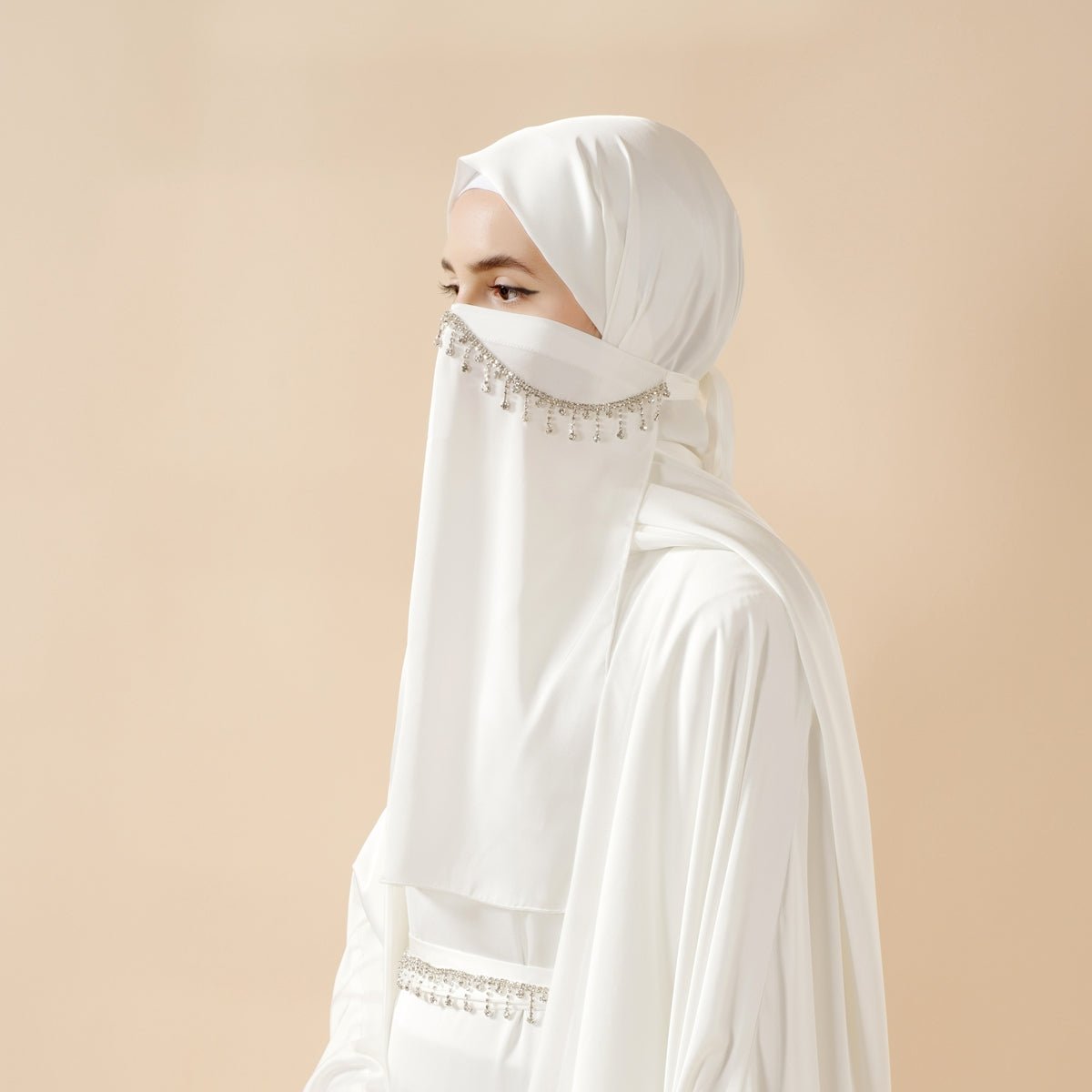5-Piece Set Butterfly Abaya With Niqab, Loose Full Cover Satin Abaya (MOA019) - SJB-DIAMOND ELITES