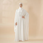 5-Piece Set Butterfly Abaya With Niqab, Loose Full Cover Satin Abaya (MOA019) - SJB-DIAMOND ELITES