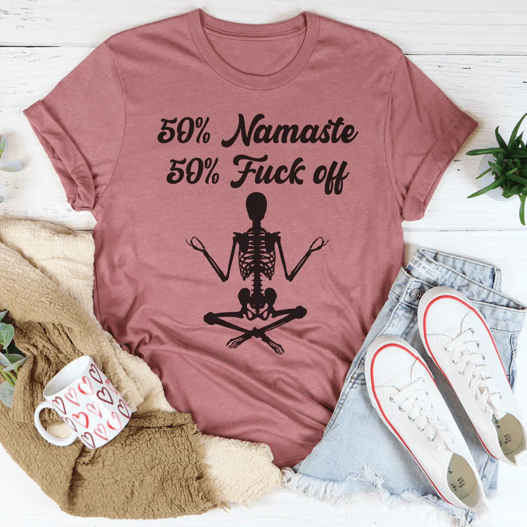 50% Namaste Tee Peachy Sunday