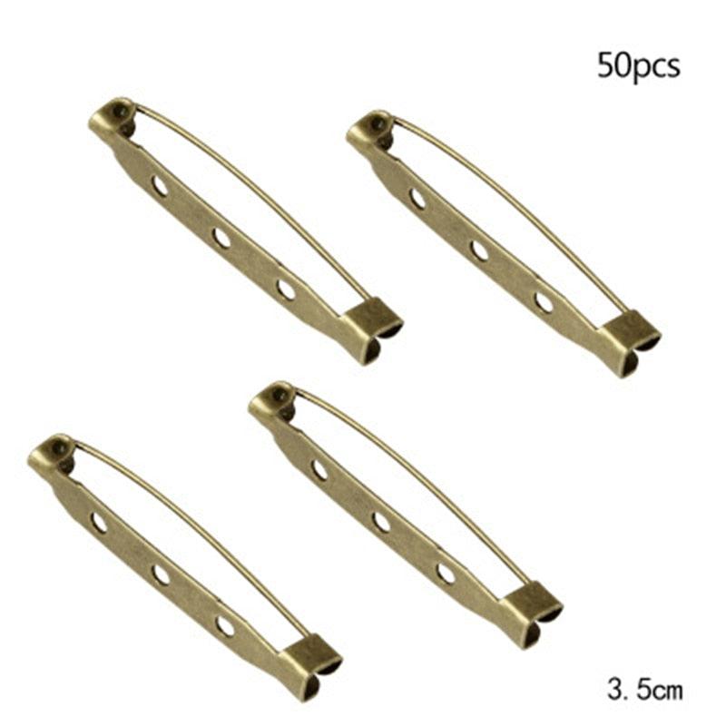 50 Pcs/Lot 15 20 25 30 35 mm 40mm Brooch Clip Base Pin Safety Pin Brooch Set Blank Base For Jewelry Making Supplies Bar Pins Brooch Pin Backs Safety Clasp Gold and Silver Safety Pins Stevvex
