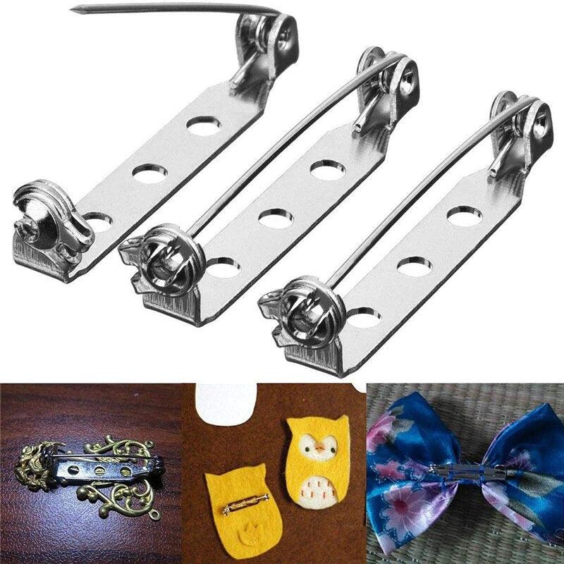 50 Pcs/Lot 15 20 25 30 35 mm 40mm Brooch Clip Base Pin Safety Pin Brooch Set Blank Base For Jewelry Making Supplies Bar Pins Brooch Pin Backs Safety Clasp Gold and Silver Safety Pins Stevvex