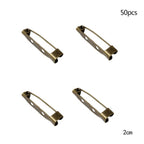 50 Pcs/Lot 15 20 25 30 35 mm 40mm Brooch Clip Base Pin Safety Pin Brooch Set Blank Base For Jewelry Making Supplies Bar Pins Brooch Pin Backs Safety Clasp Gold and Silver Safety Pins Stevvex