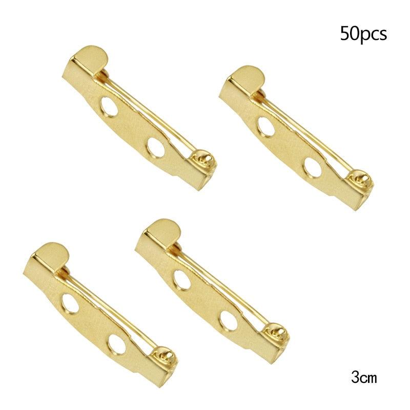 50 Pcs/Lot 15 20 25 30 35 mm 40mm Brooch Clip Base Pin Safety Pin Brooch Set Blank Base For Jewelry Making Supplies Bar Pins Brooch Pin Backs Safety Clasp Gold and Silver Safety Pins Stevvex