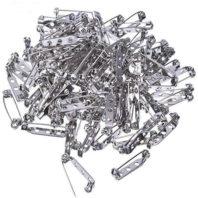 50 Pcs/Lot 15 20 25 30 35 mm 40mm Brooch Clip Base Pin Safety Pin Brooch Set Blank Base For Jewelry Making Supplies Bar Pins Brooch Pin Backs Safety Clasp Gold and Silver Safety Pins Stevvex