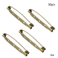 50 Pcs/Lot 15 20 25 30 35 mm 40mm Brooch Clip Base Pin Safety Pin Brooch Set Blank Base For Jewelry Making Supplies Bar Pins Brooch Pin Backs Safety Clasp Gold and Silver Safety Pins Stevvex