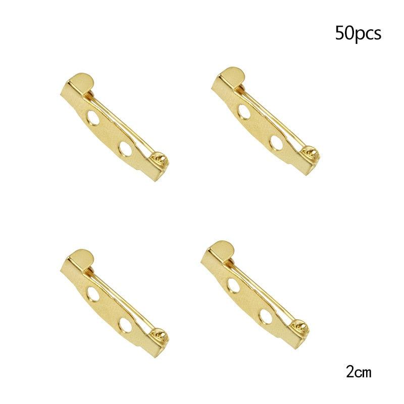 50 Pcs/Lot 15 20 25 30 35 mm 40mm Brooch Clip Base Pin Safety Pin Brooch Set Blank Base For Jewelry Making Supplies Bar Pins Brooch Pin Backs Safety Clasp Gold and Silver Safety Pins Stevvex
