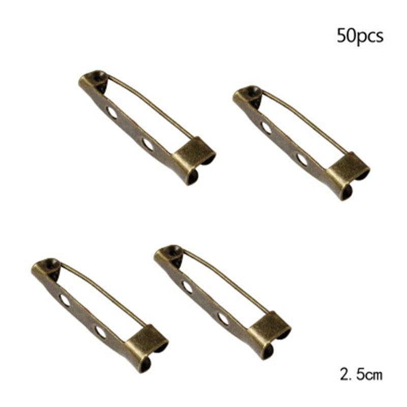 50 Pcs/Lot 15 20 25 30 35 mm 40mm Brooch Clip Base Pin Safety Pin Brooch Set Blank Base For Jewelry Making Supplies Bar Pins Brooch Pin Backs Safety Clasp Gold and Silver Safety Pins Stevvex