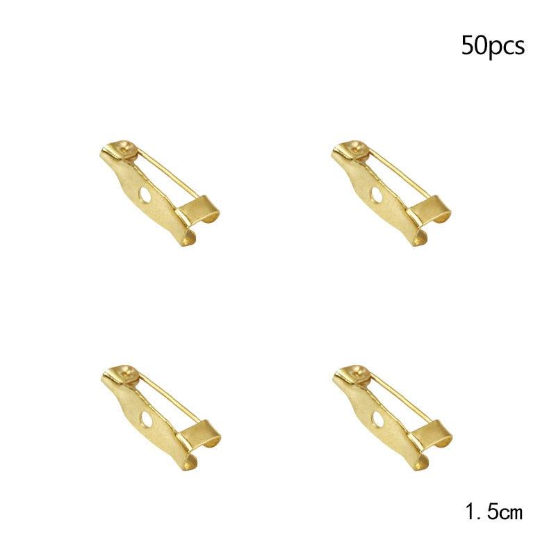 50 Pcs/Lot 15 20 25 30 35 mm 40mm Brooch Clip Base Pin Safety Pin Brooch Set Blank Base For Jewelry Making Supplies Bar Pins Brooch Pin Backs Safety Clasp Gold and Silver Safety Pins Stevvex