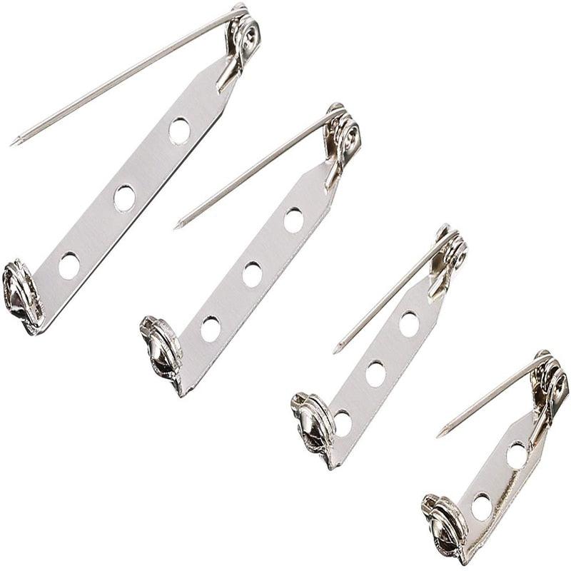 50 Pcs/Lot 15 20 25 30 35 mm 40mm Brooch Clip Base Pin Safety Pin Brooch Set Blank Base For Jewelry Making Supplies Bar Pins Brooch Pin Backs Safety Clasp Gold and Silver Safety Pins Stevvex