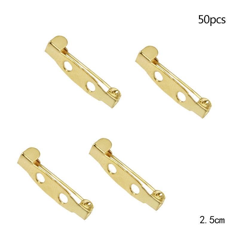 50 Pcs/Lot 15 20 25 30 35 mm 40mm Brooch Clip Base Pin Safety Pin Brooch Set Blank Base For Jewelry Making Supplies Bar Pins Brooch Pin Backs Safety Clasp Gold and Silver Safety Pins Stevvex