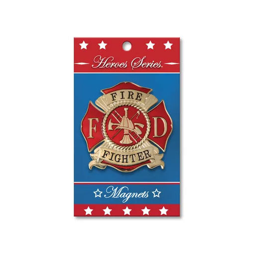 Heroes Series Firefighter Medallion Large Magnet - Size 3.75 Inches. The Military Gift Store