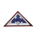 US Flag Display Case with Navy Medallion 5' x 9'6" Case The Military Gift Store