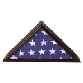 Flags Connections - 5x9 Burial/Funeral/Veteran Flag Elegant Display Case, Solid Wood, Cherry Finish, Flat Base. The Military Gift Store