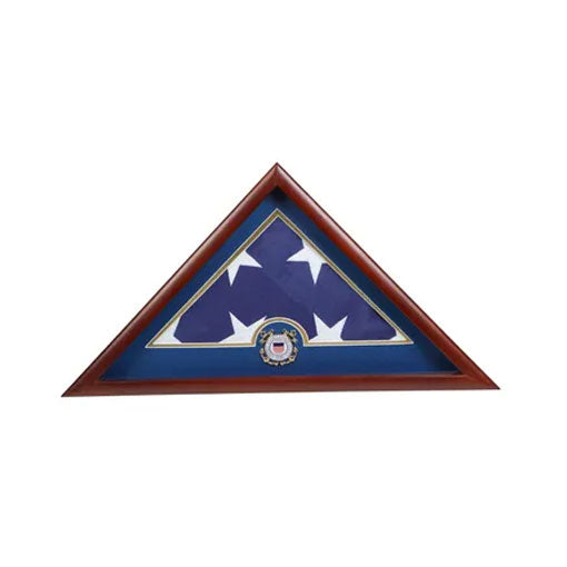 US Flag Display Case with Coast Guard Medallion. The Military Gift Store