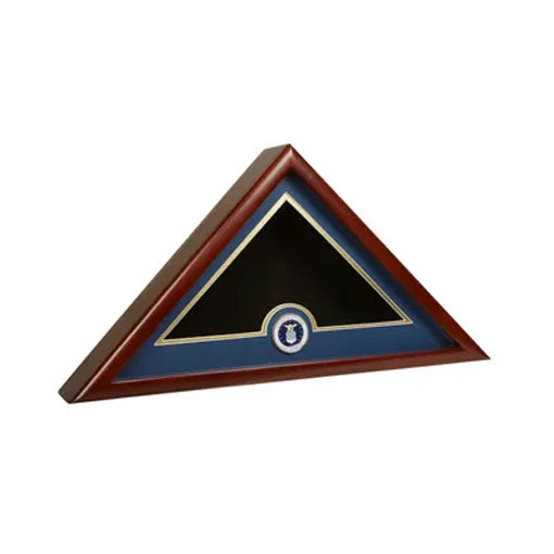 US Flag Display Case with Air Force Medallion - Mahogany Wood Case The Military Gift Store