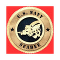 SeaBee Wall Tribute, Seabee Wood Wall Tribute, Seabee emblem - 9". The Military Gift Store
