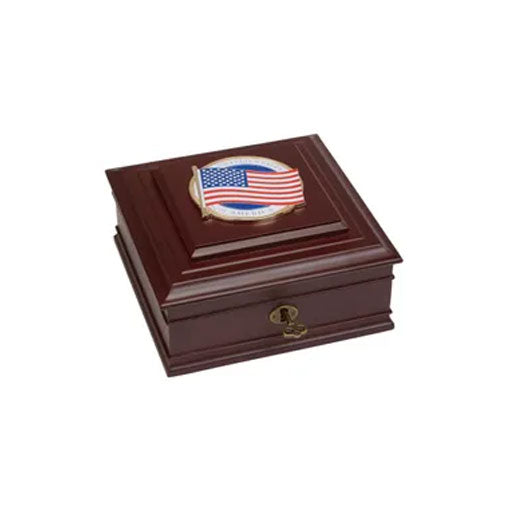 American Flag Medallion Desktop Box The Military Gift Store